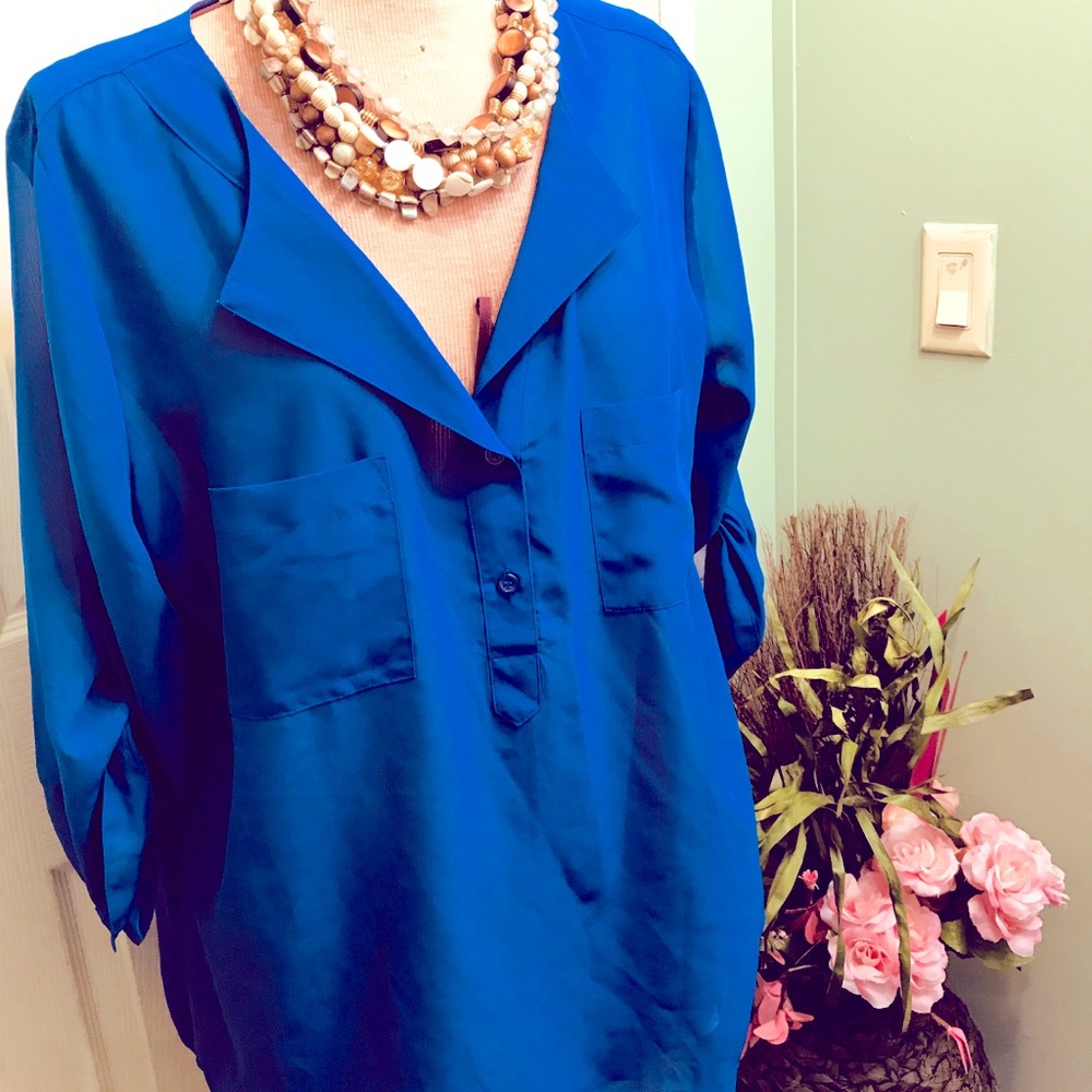 XL MAURICES ROYAL BLUE BLOUSE